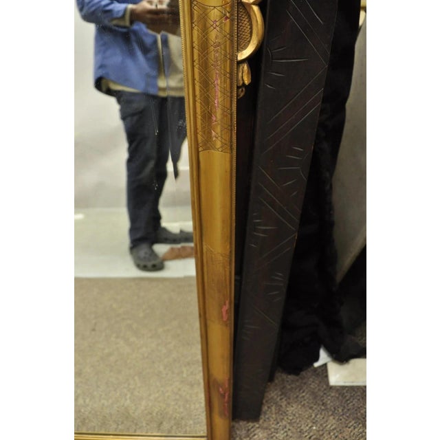 Wood Antique French Rococo Gold Giltwood 65" Harvest Carved Fruit Basket Wall Mirror For Sale - Image 7 of 12