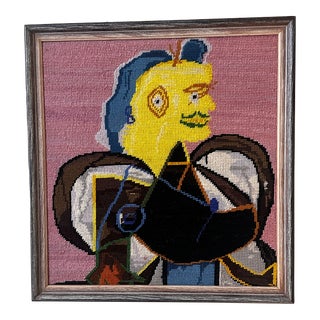 Picasso Portrait of Lee Miller in Needlepoint For Sale