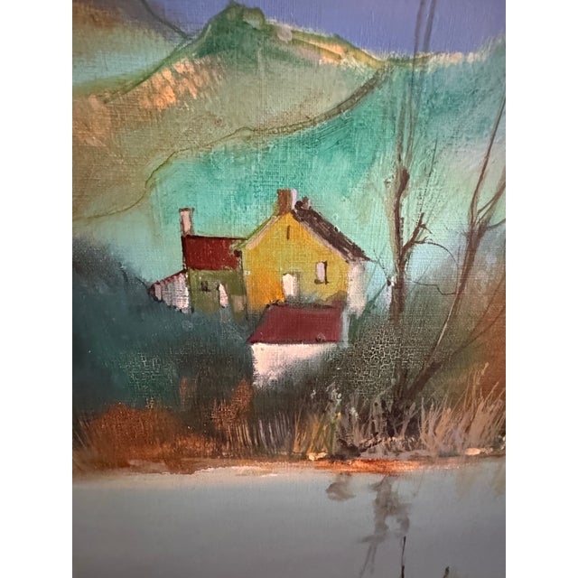 Jean Paul Ferron Signed French Landscape Painting, 31” Square For Sale In Houston - Image 6 of 7