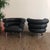1980s 1980s Black Leather Lounge Chairs in the Style of the Bibendum Chairs Chrome Base Art Deco - Set of 2 For Sale - Image 5 of 10