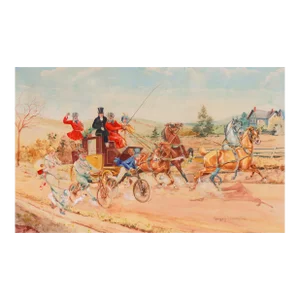 'London to Brighton Coach' by George Harrington, Massachusetts, National Academy of Design, Horses