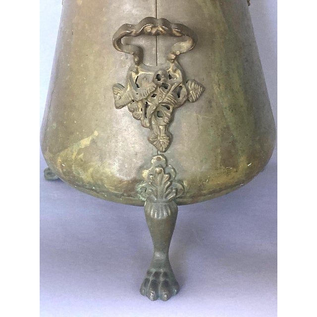 1900 - 1909 Tall, Solid Brass Pitcher-Shaped Coat Bucket, 19th C., Handmade, Sculptural For Sale - Image 5 of 6
