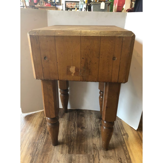 Vintage Solid Wood Butcher Block Chairish
