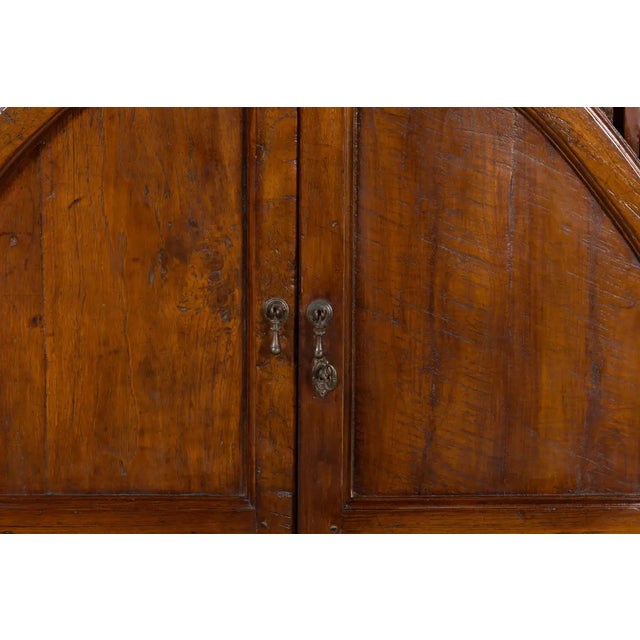 Javanese Antique Teak Armoire with Slatted Motifs, Tapered Feet and