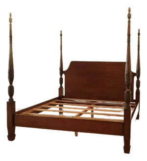 Queen Size Rice Carved Poster Bed