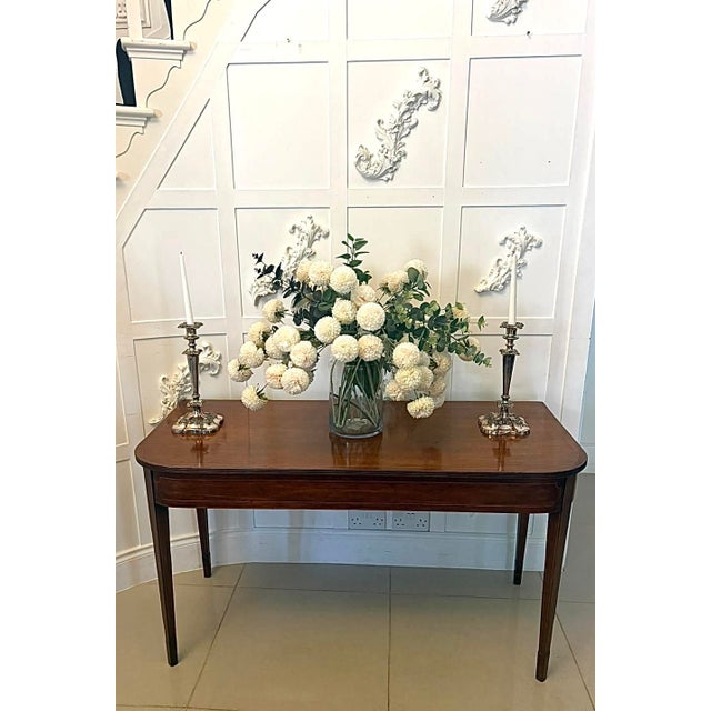 Antique Georgian Mahogany Inlaid Console Tables, 1800, Set of 2 For Sale - Image 17 of 18
