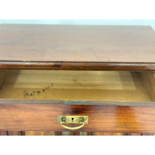 Antique Gründerzeit Walnut Veneer and Brass Fittings Vertiko Chest of Drawers, 1900 For Sale - Image 4 of 11