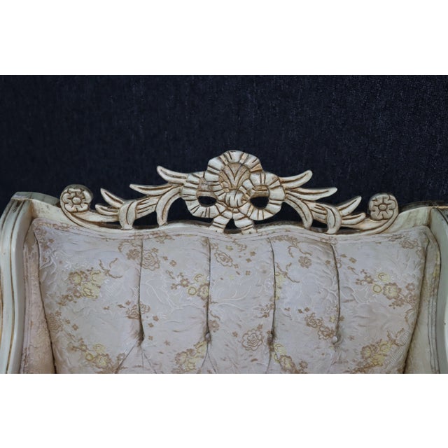 Louis XV Style Cream Carved Club Chair For Sale - Image 4 of 7