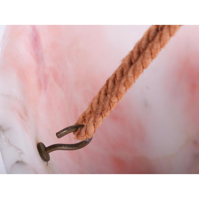 Pink French Art Deco Carved Pink Alabaster Pendant, 1920s For Sale - Image 8 of 13