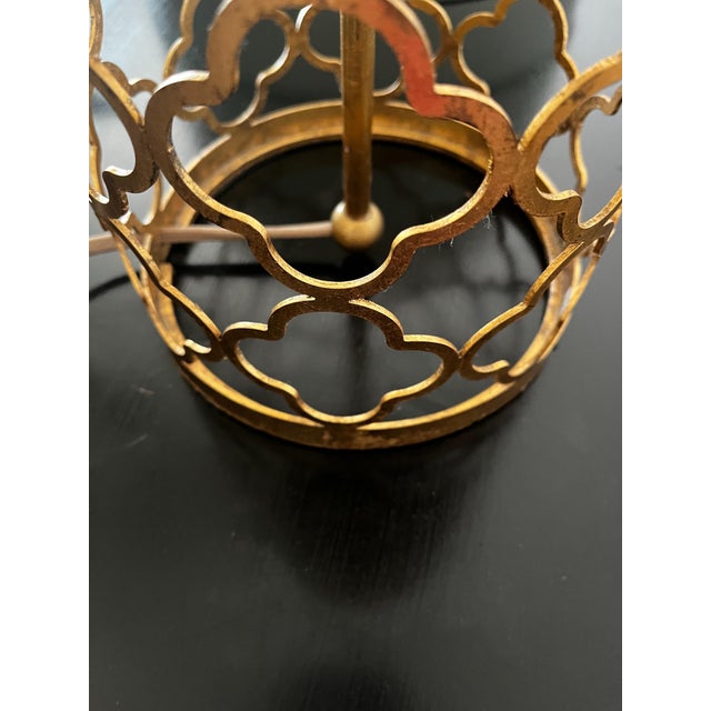 Metal 1990s Quatrefoil Drum Table Lamps - a Pair For Sale - Image 7 of 10