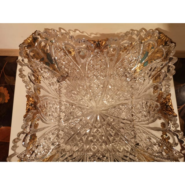 Metal Crystal and Brass Centerpiece Vase For Sale - Image 7 of 18