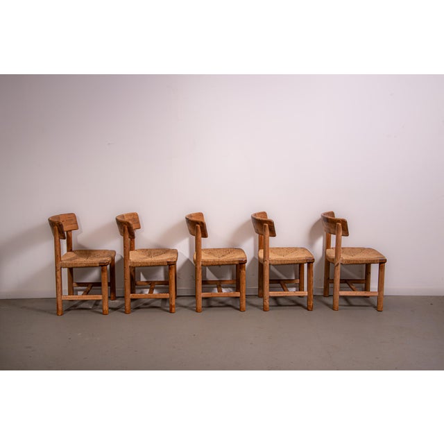 Pine and Chord Chairs by Rainer Daumiller, 1985, Set of 5 For Sale - Image 4 of 11