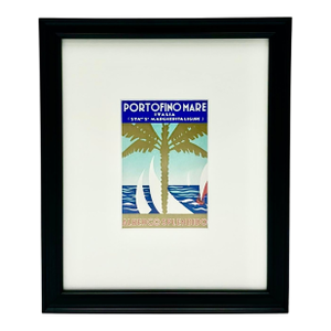 Vintage Belmond Hotel Splendido Portofino Mare Framed Luggage Label