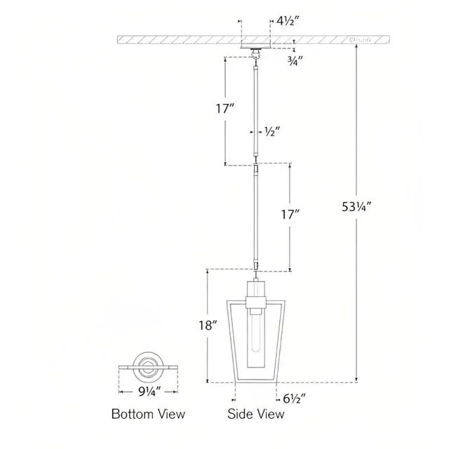 Silver Ian K. Fowler for Visual Comfort Signature Presidio Petite Caged Pendant in Polished Nickel with Clear Glass For Sale - Image 8 of 8
