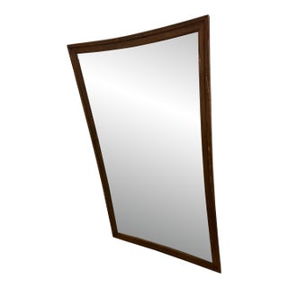 1960s Broyhill Sculptra Mid Century Modern Walnut Framed Wall Mirror For Sale