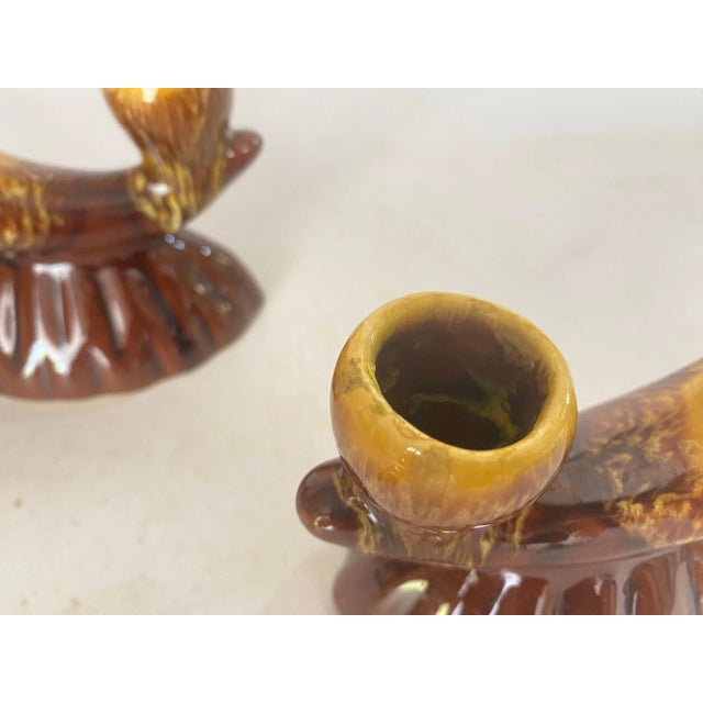 1970s French Candleholder Ceramic with Yellow Candles, France, 1970s, Set of 4 For Sale - Image 5 of 11