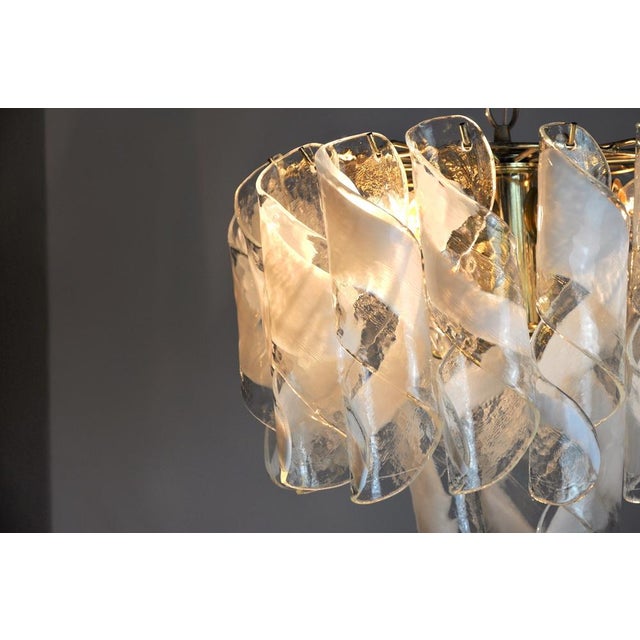 Spiral Chandelier in Murano Glass attributed to Simoeng, Italy, 1960s For Sale - Image 6 of 8