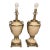 Vintage Decorative Crafts Brass and Faux Marble Lamps - a Pair For Sale
