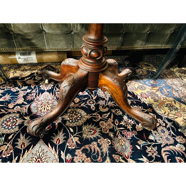 Victorian Burl Walnut & Marquetry Inlaid Flip-Top Game Table, Circa 1870 For Sale - Image 10 of 11