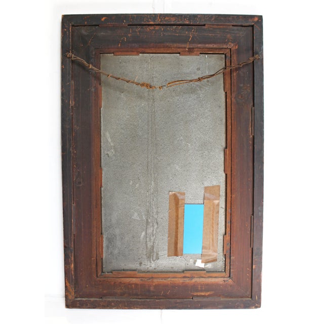 Circa 1835 American Empire period mirror. Fine example of mahogany veneer on white pine. Ogee molded form. Original mirror...