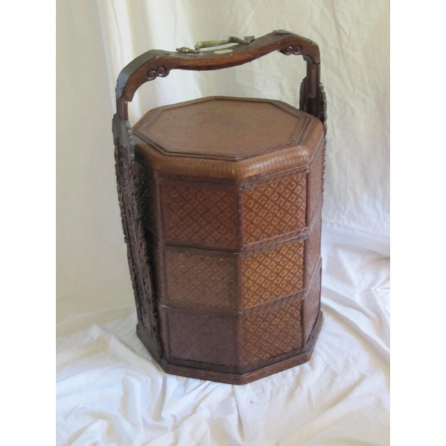 Brown Chinese Wedding Basket For Sale - Image 8 of 11