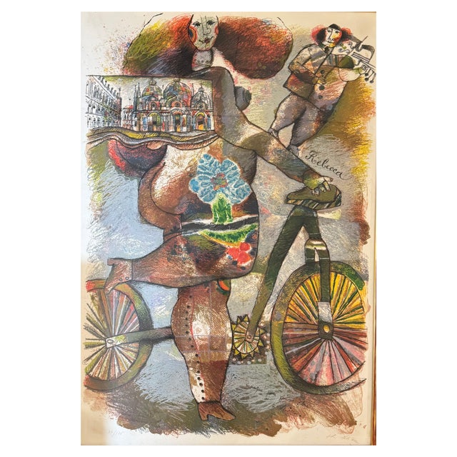 Striking and expressive, this 1984 limited-edition lithograph, “Rebecca,” by renowned French artist Theo Tobiasse...