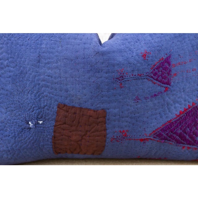 Early 21st Century Myia Antique Indigo Grain Sack Pillow For Sale - Image 5 of 9