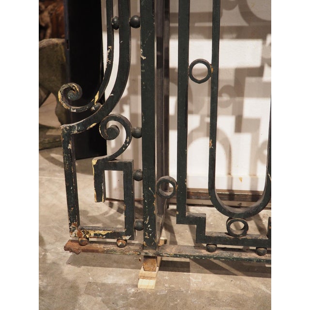 Antique French Wrought Iron Railing Console With Shellstone Top | Chairish