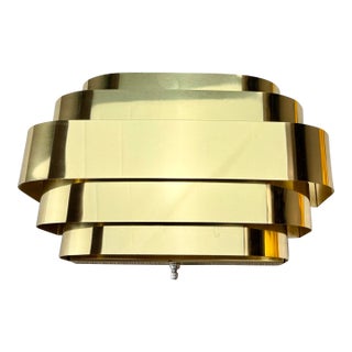 Vintage Curtis Jere Style Hollywood Regency Mid Century Deco Modern Brass Wall Sconce For Sale