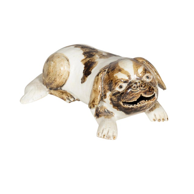Ceramic Chinese Export Porcelain Puppies - a Pair For Sale - Image 7 of 12
