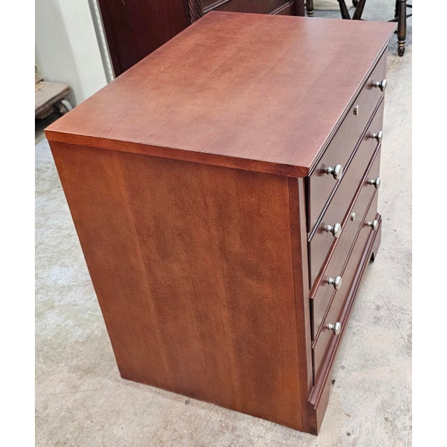 Late 20th Century Stanley Furniture Two-Drawer Walnut Lateral Filing Cabinet For Sale In Washington DC - Image 6 of 12