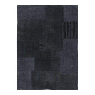 Vintage Anatolian Textile With Blue and Black Patchwork Geometry - Rug & Kilim For Sale