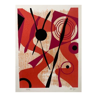 1980s Peter Egan Serigraph in Reds For Sale