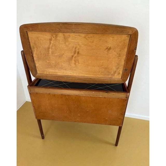 Danish Teak Dressing Table with Five Drawers and Mirror, 1950s For Sale - Image 4 of 5