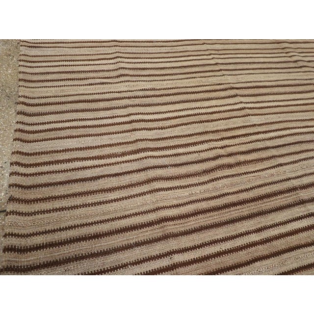 Rustic Galerie Shabab Collection Mid-20th Century Handmade Turkish Flatweave Kilim Square Room Size Carpet For Sale - Image 3 of 8