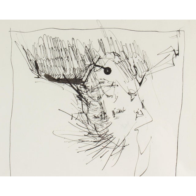 Abstract “Seeing in Believing” Ink Drawing by James L. Bruch For Sale - Image 3 of 8