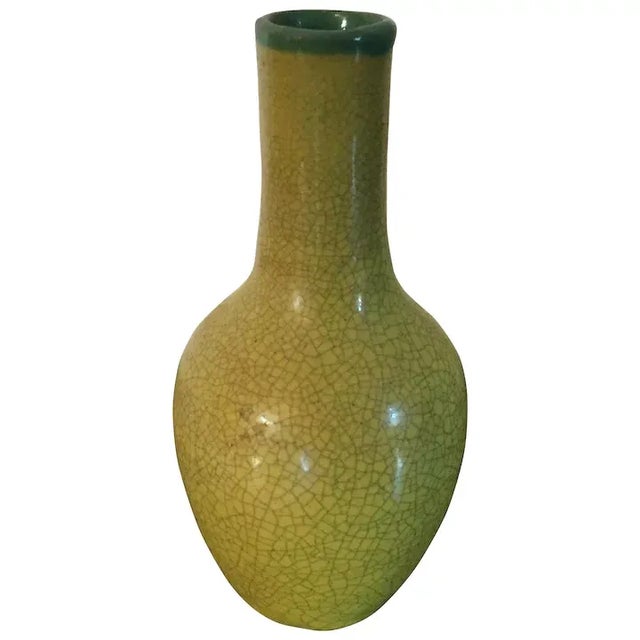 18th/19th Century Chinese Monochrome Yellow Crackle Glaze Vase For Sale - Image 10 of 10