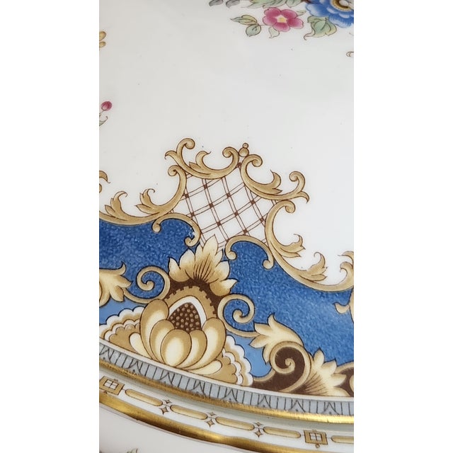 Vintage Shelley Sheraton 13291 Blue & Gold Bone China 16-Piece Serving Set For Sale - Image 13 of 18