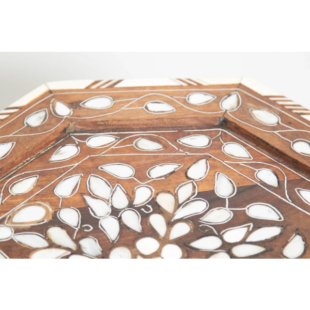 Antique Moroccan Moorish Side Table With Octagonal Top and Mother of Pearl Inlay For Sale - Image 11 of 13