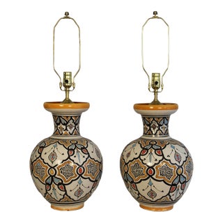 Early 20th Century Large Scale Moroccan Style Lamps - a Pair For Sale