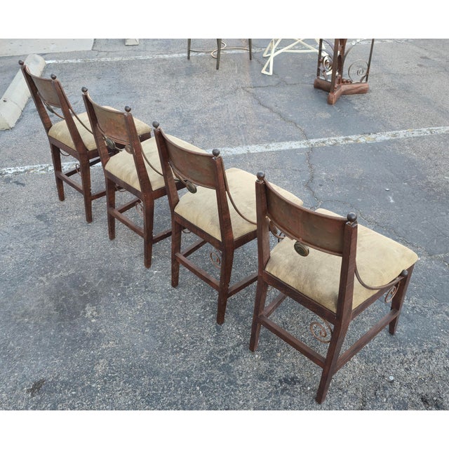 Vintage Handmade Rustic Dining Set Attributed to Carlo De Anda For Sale - Image 4 of 16