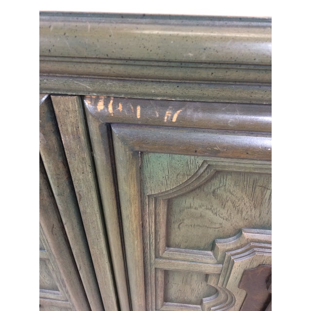 Mid Century Modern Jade Credenza With Unique Brass Hardware For Sale In Philadelphia - Image 6 of 18