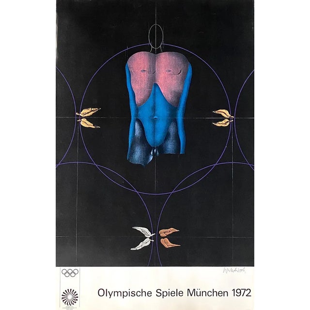 Munich Olympic Poster by Paul Wunderlich, 1972 For Sale