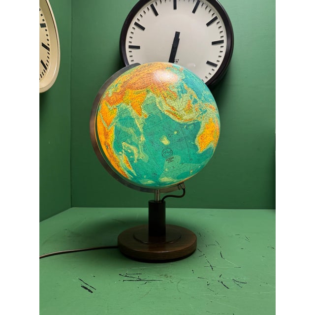 Vintage 1980s German Welt Im Raum Duo glass globe lamp. A rare example of an excellent glass globe lamp standing tall on...