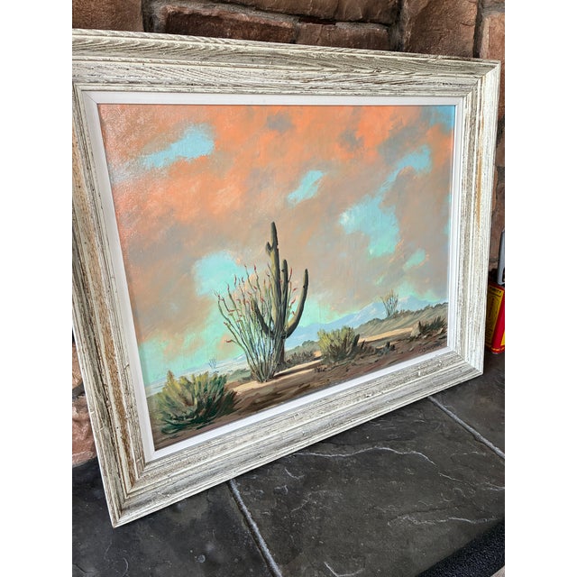 Mid 20th Century Shifting Clouds Original Oil Painting by Sid Cedargreen For Sale - Image 4 of 4
