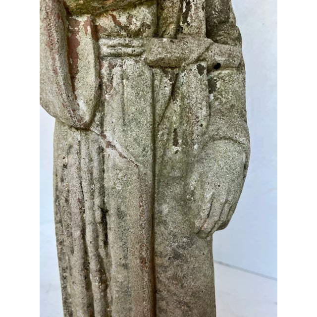 Vintage Saint Francis of Assisi Concrete Garden Statue For Sale - Image 13 of 18