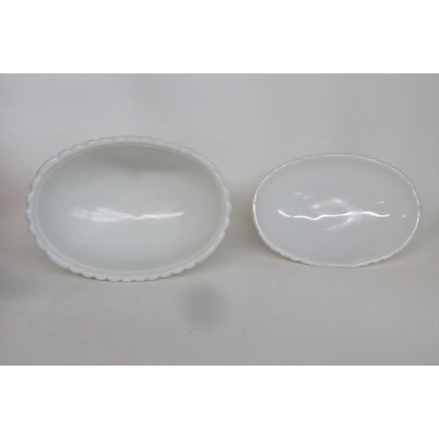 Portieux Vallerysthal White Opaline Milk Glass French Candy Dish With Lid 4733b For Sale - Image 10 of 18