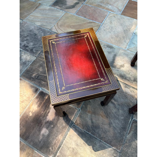 Pair 1940s Midcentury Asian Inspired Cocktail Tables in Moderne Style For Sale - Image 4 of 5