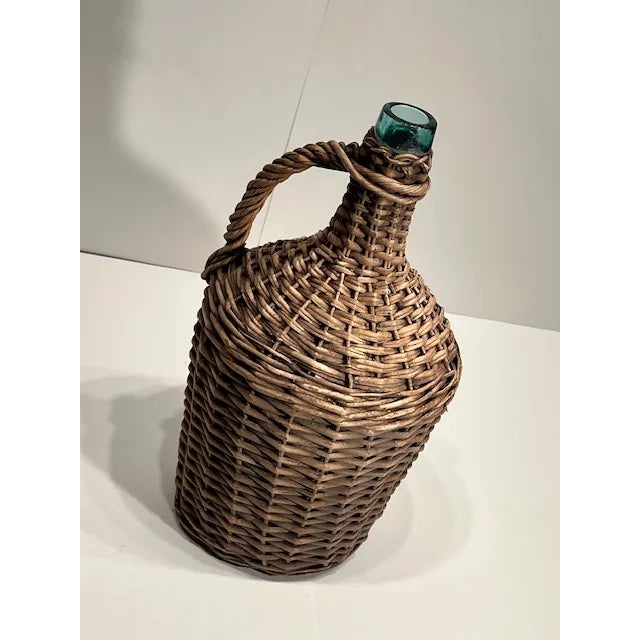 Rustic European French Vintage Wicker Demi John Jug #107 For Sale - Image 3 of 6