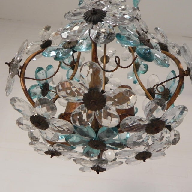 Pendant Lamp in Blue and Clear Crystal, 1930s For Sale - Image 18 of 18